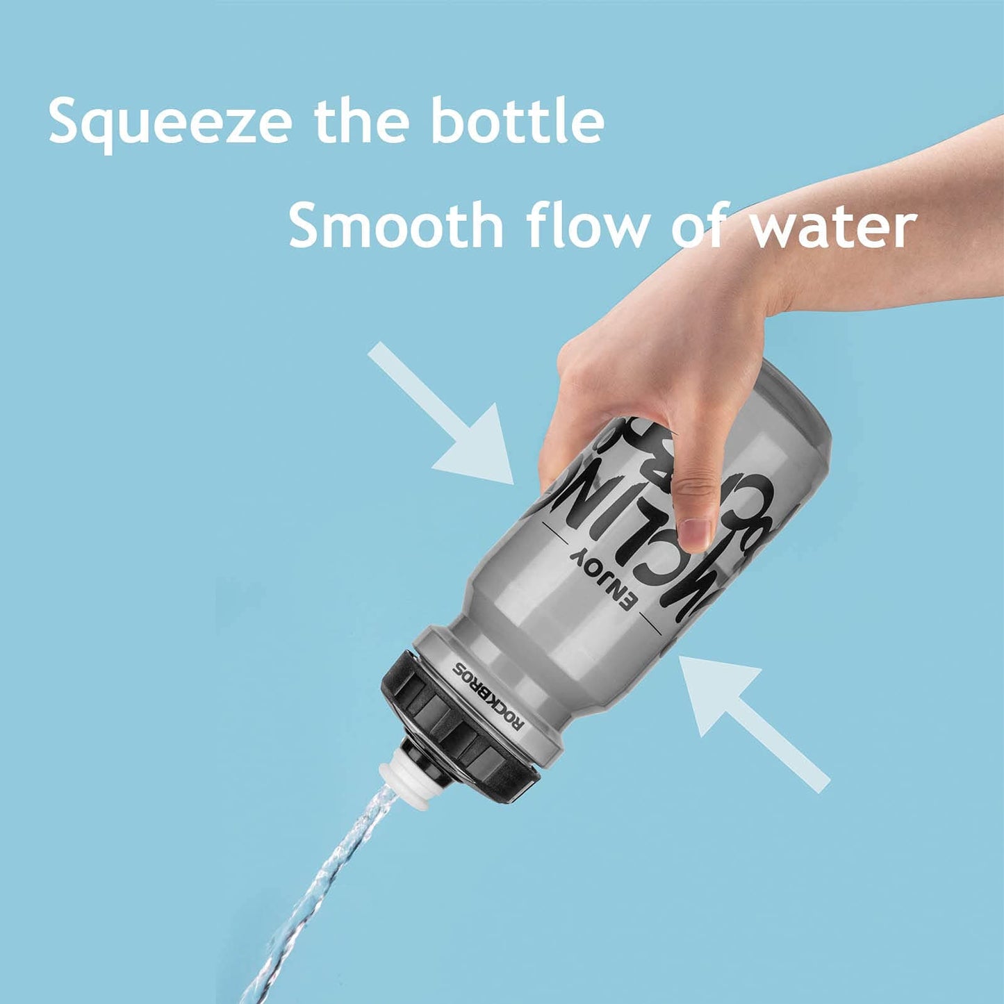 ROCKBROS Sport vatnsflaska 600 ml úr PP5, fylgir rykhlíf