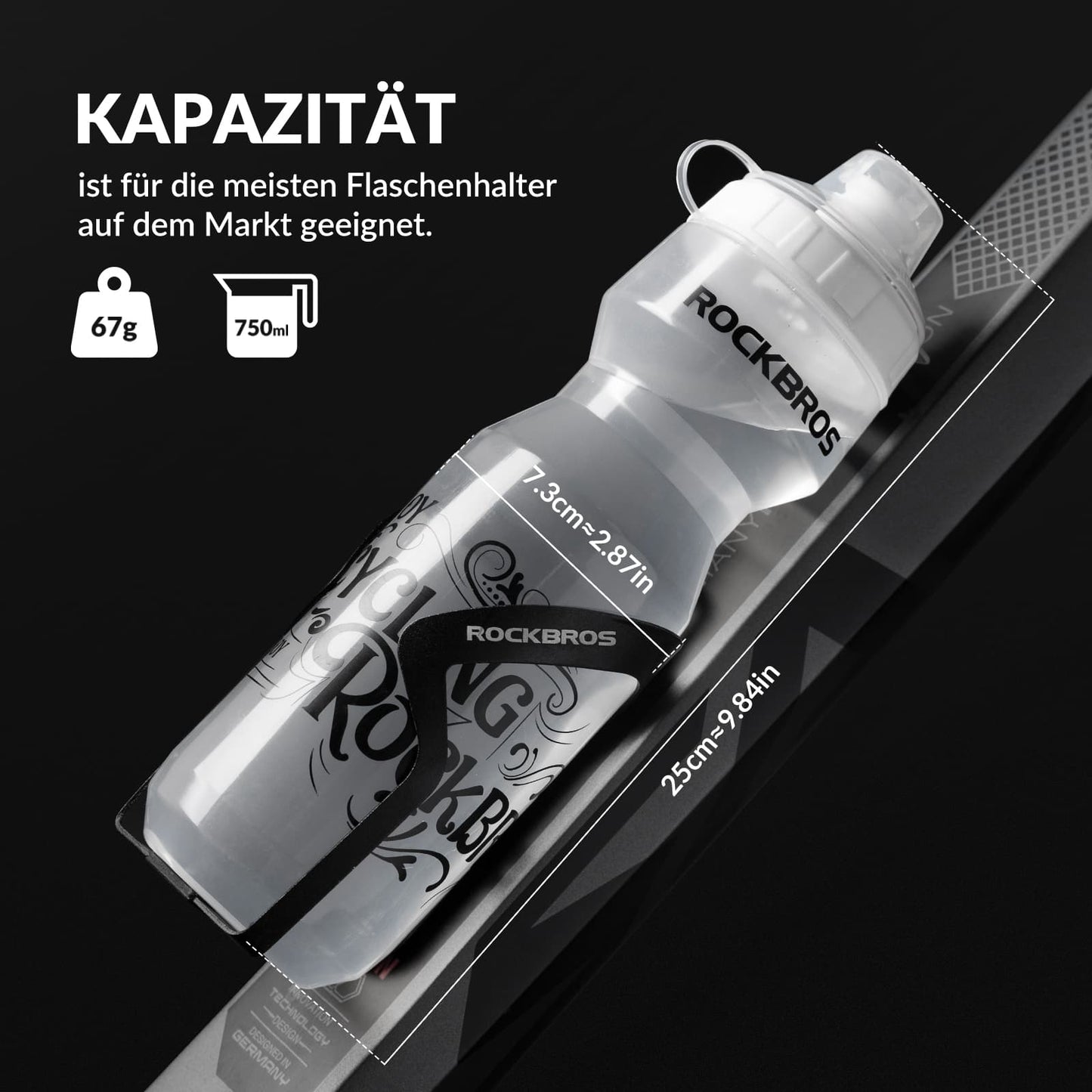 ROCKBROS Sport drykkjarflaska 750ml reiðhjólavatnsflaska BPA-frí