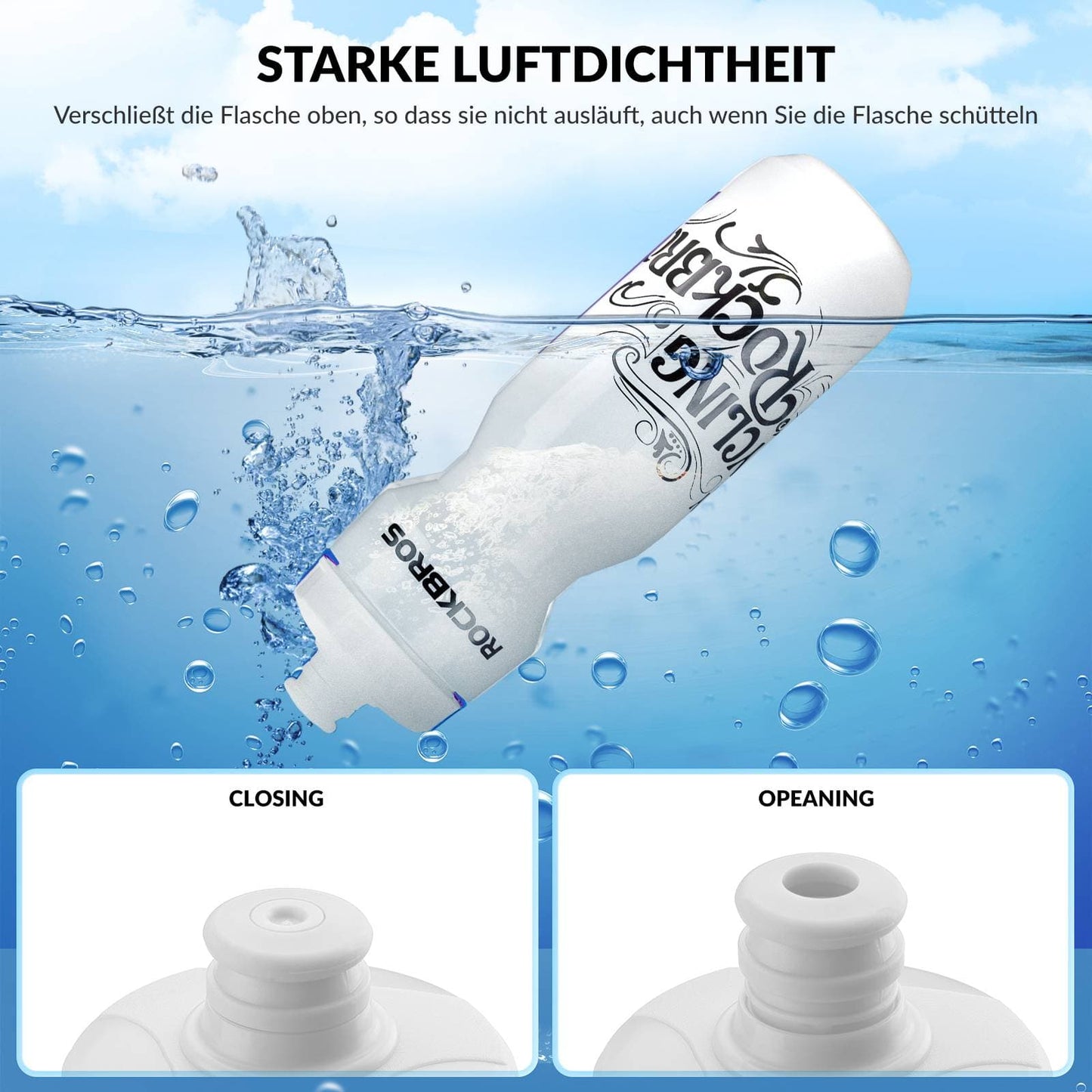 ROCKBROS Sport drykkjarflaska 750ml reiðhjólavatnsflaska BPA-frí