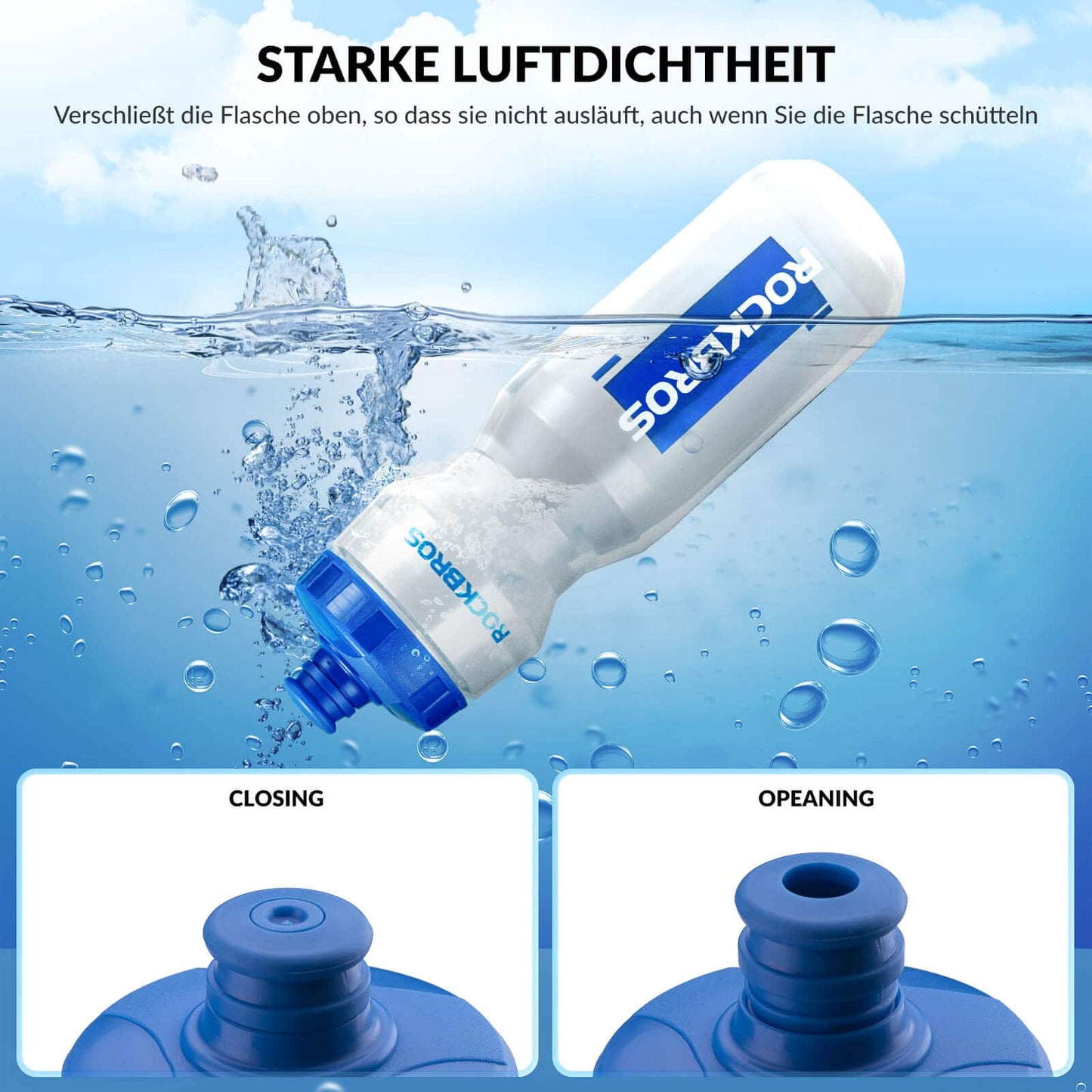 ROCKBROS Sport drykkjarflaska 750ml reiðhjólavatnsflaska BPA-frí