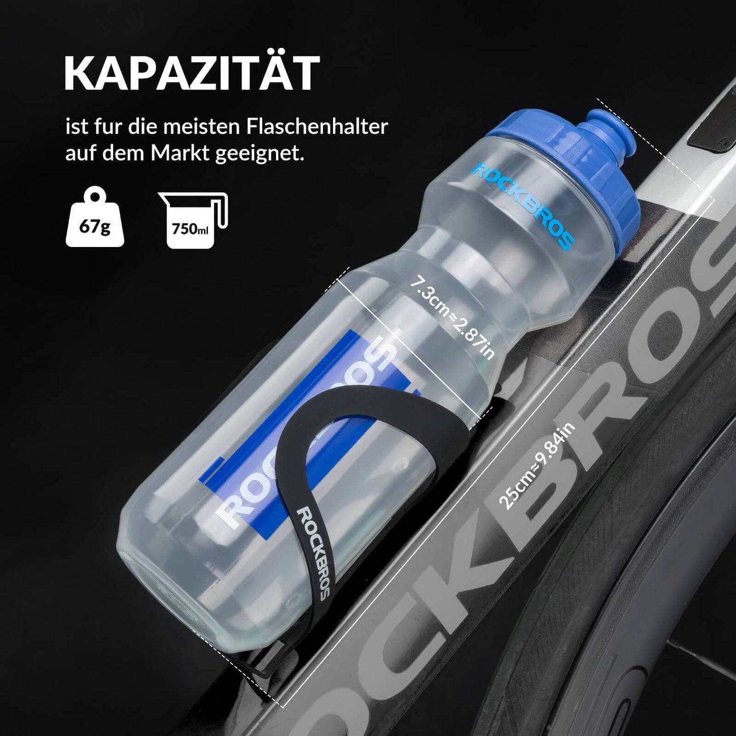 ROCKBROS Sport drykkjarflaska 750ml reiðhjólavatnsflaska BPA-frí