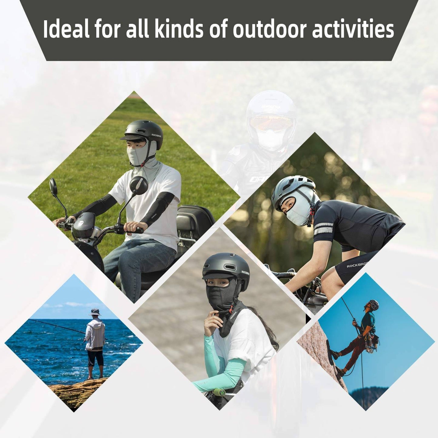 ROCKBROS Balaklava Bandana UPF 50+ Teygjanlegur fjölnota trefill Unisex 