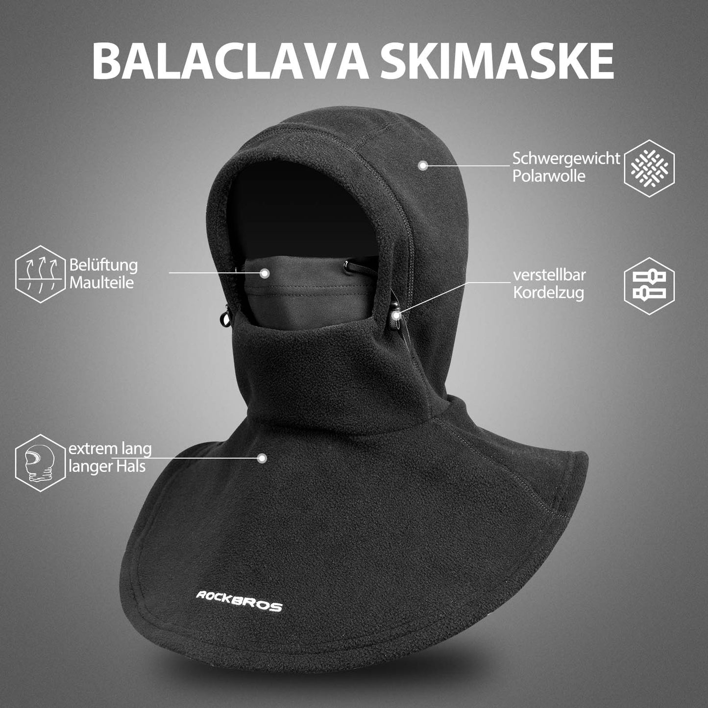 ROCKBROS Winter Balaclava - Warmer for Outdoor Sports