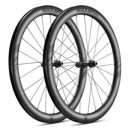ROCKBROS T700 Carbon Wheelset 28'' 50mm Disc Brake Thru Axle Wheel Set for Road Bikes and SHIMANO 8-12 Speed ​​24 Spokes 36T Steel Bearings