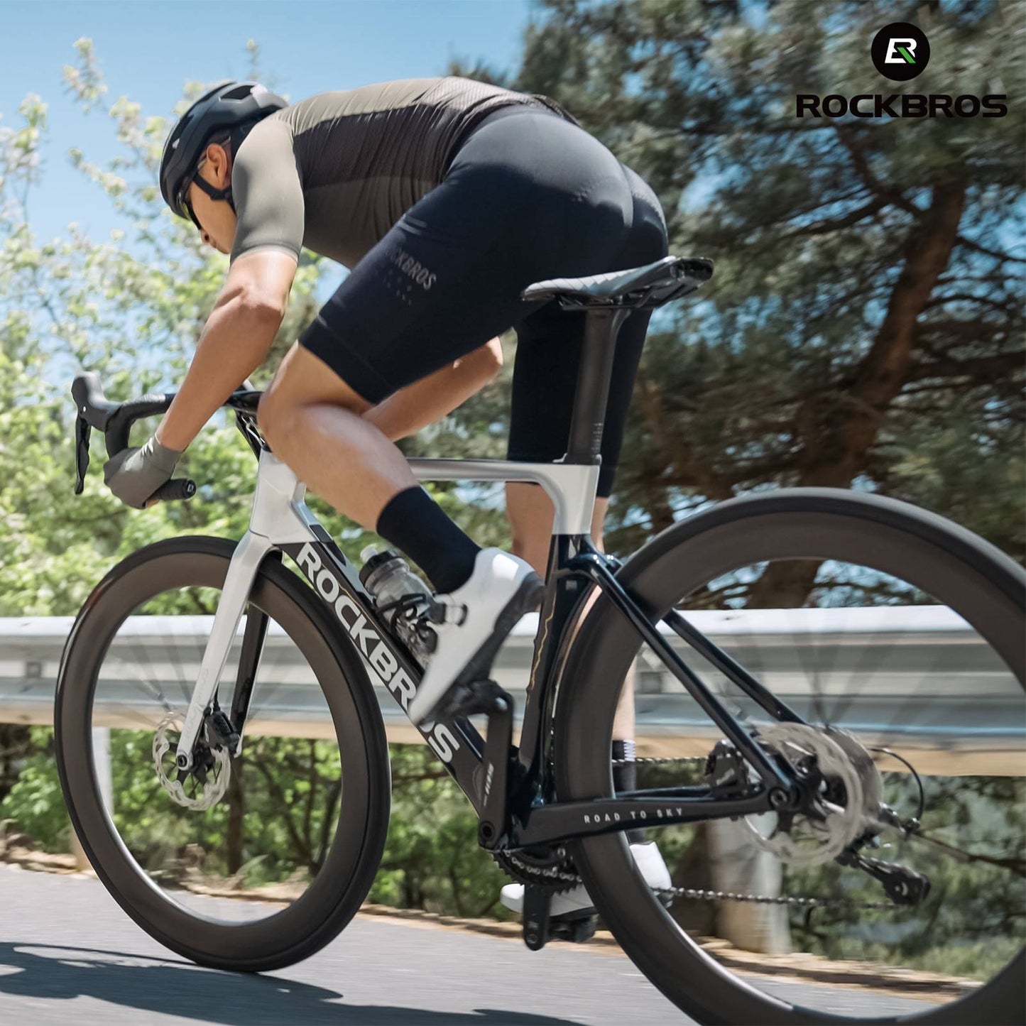 ROCKBROS T700 Carbon Laufradsatz 55mm Scheibenbremse Steckachse Laufrad Set für Rennrad Inklusive Vakuum-Reifenkissen