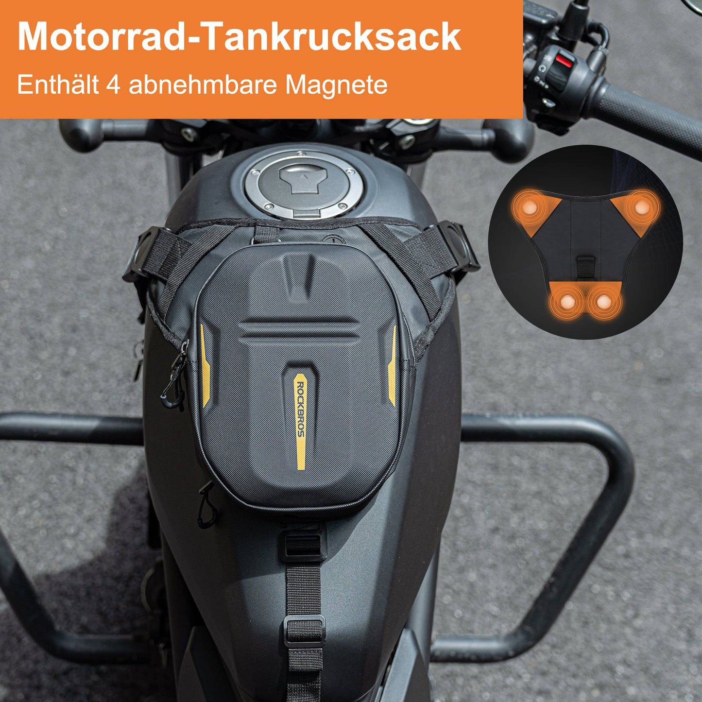 ROCKBROS Magnetic Tank Bag for Motorcycles, Leg Bag with Shoulder Strap
