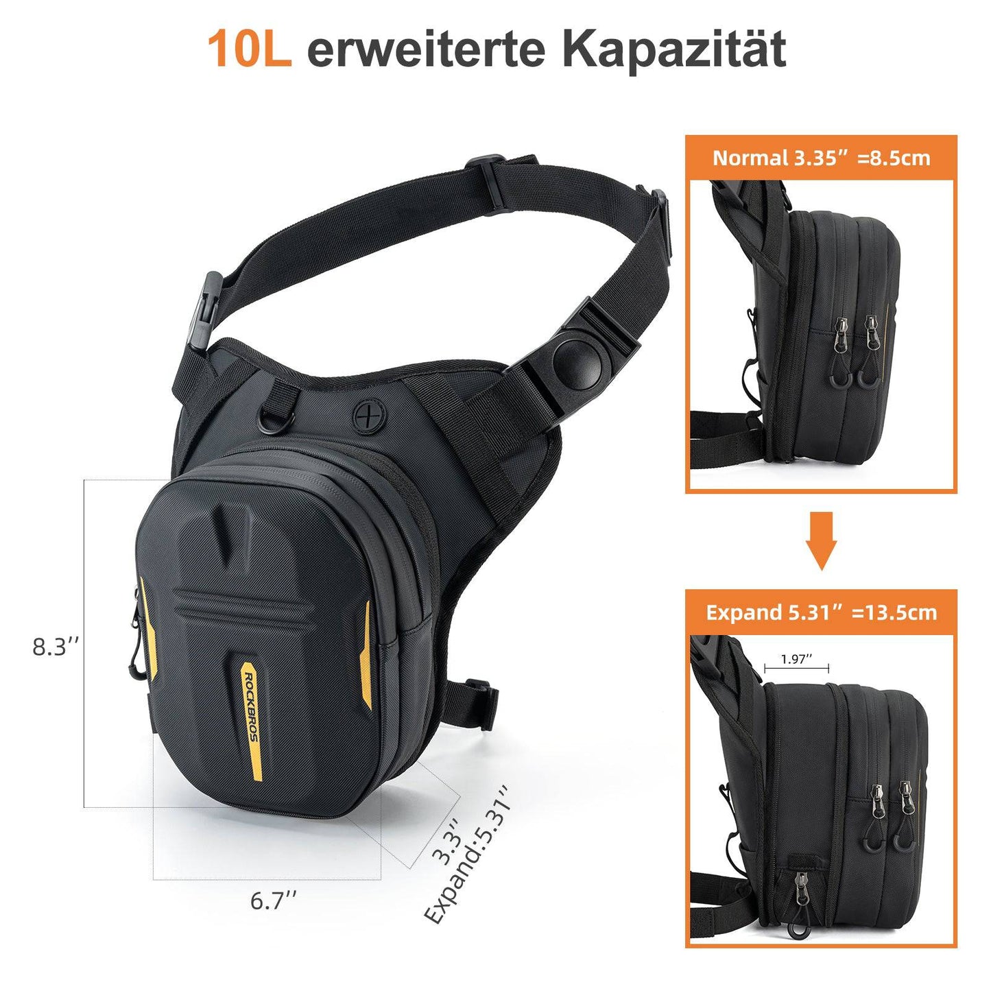 ROCKBROS Magnetic Tank Bag for Motorcycles, Leg Bag with Shoulder Strap