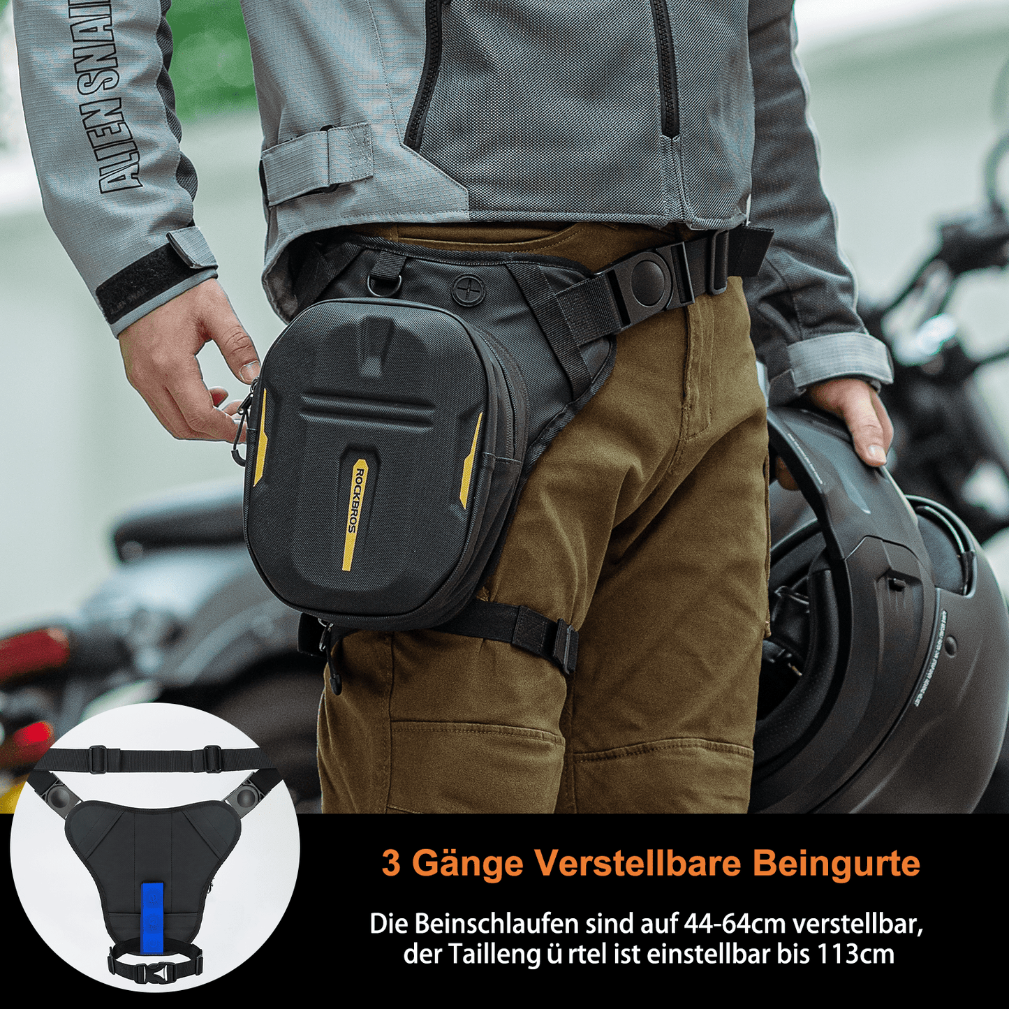 ROCKBROS Magnetic Tank Bag for Motorcycles, Leg Bag with Shoulder Strap