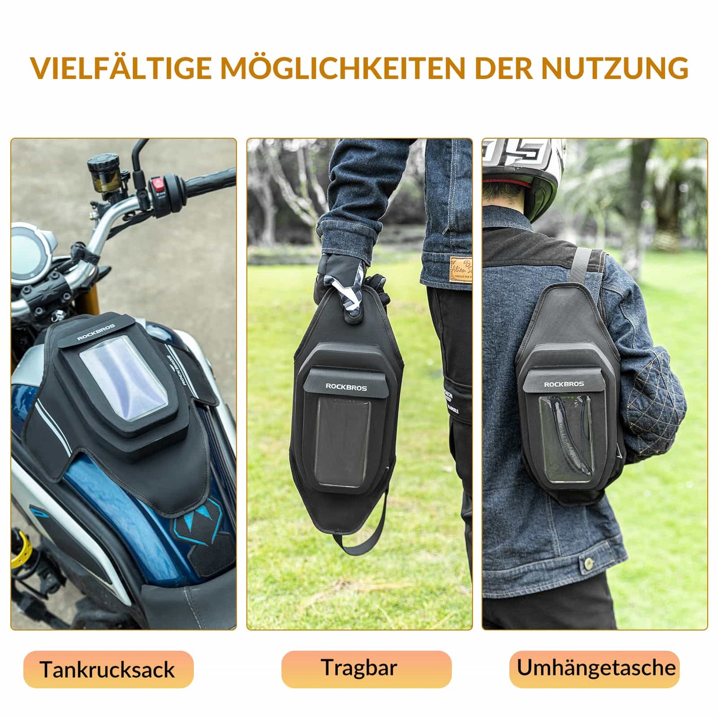 ROCKBROS Motorcycle Tank Bag Leg Bag with Magnetic Suction