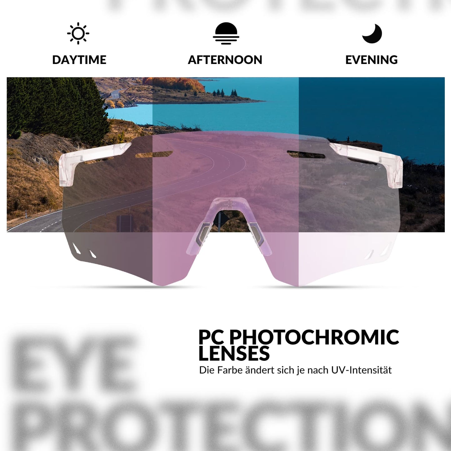 ROCKBROS Ultralight Cycling Glasses, Photochromic Sunglasses with UV400 Protection