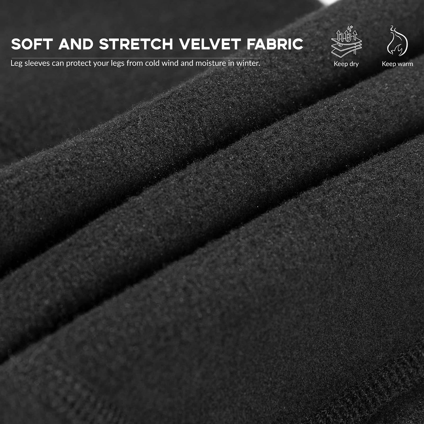 Legghlífar fyrir unisex gerðir, vindheldar, hlýjar, svartar, stærðir 4XL 