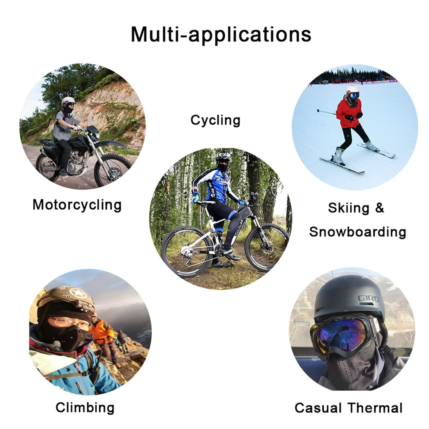 ROCKBROS Warm Balaclava Winter Fleece Neck Warmer with Breathable Filter