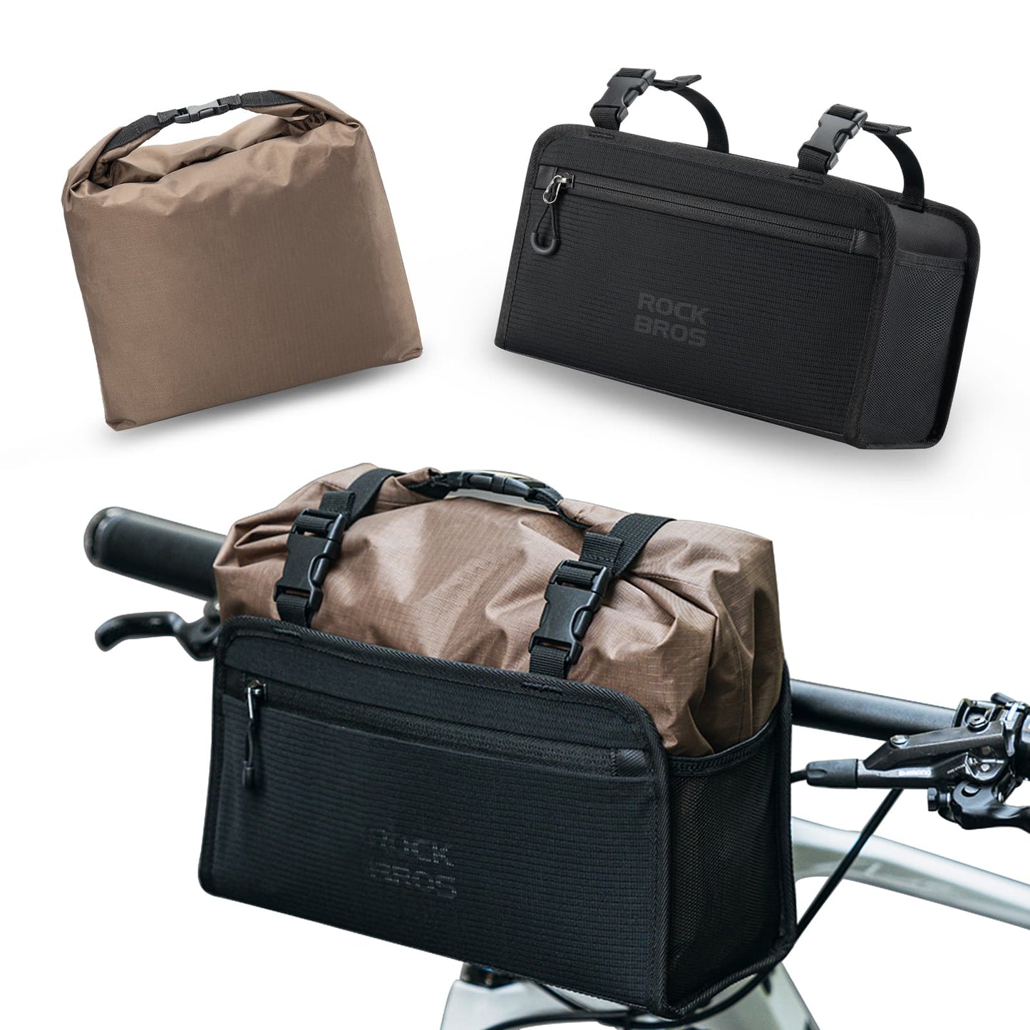 ROCKBROS Waterproof Handlebar Bag Detachable Bicycle Basket approx. 5.5L