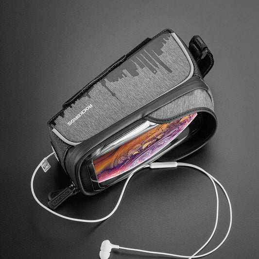 ROCKBROS waterproof top tube bag with touchscreen for mobile phones up to 6.5"