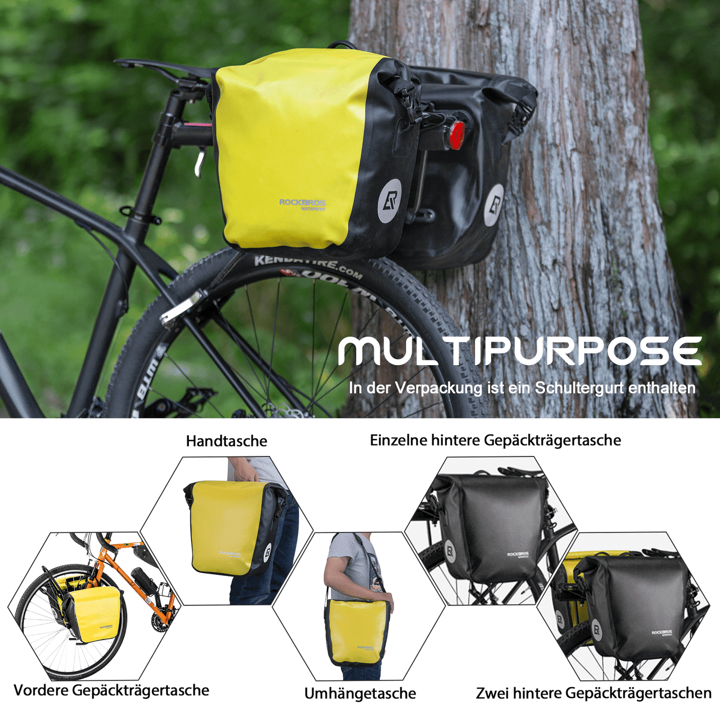 Vatnsheldur hjólabrettataska frá ROCKBROS, 12-16L