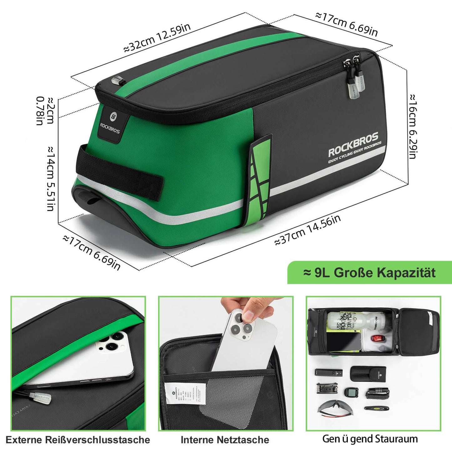 Vatnsheldur hjólataska frá ROCKBROS fyrir reiðhjól 