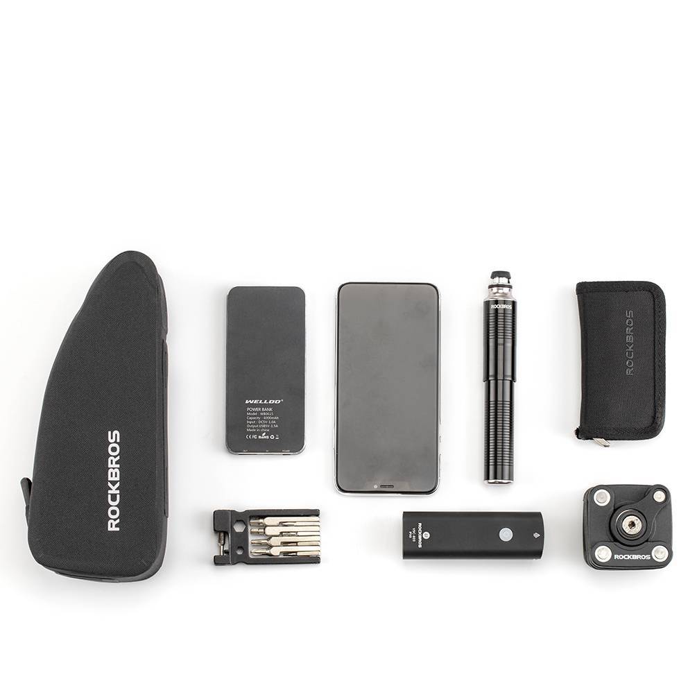 ROCKBROS Vatnsheldur poki fyrir efstu rör hjóls 1L / 1.6L svartur