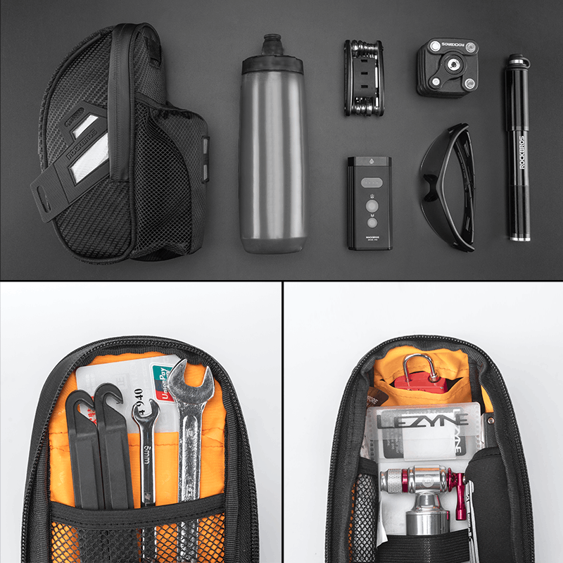 Vatnsheldur hnakktaska frá ROCKBROS með flöskuhaldara fyrir MTB hjól