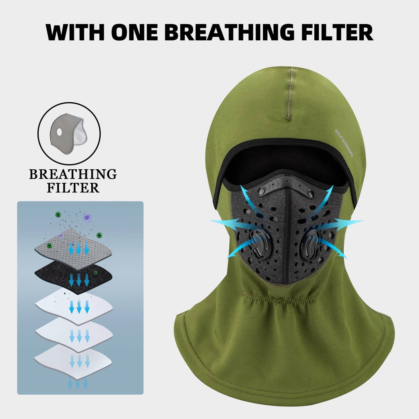 ROCKBROS Winddicht & Staubdicht Sturmhaube Balaclava Winter Halswärmer