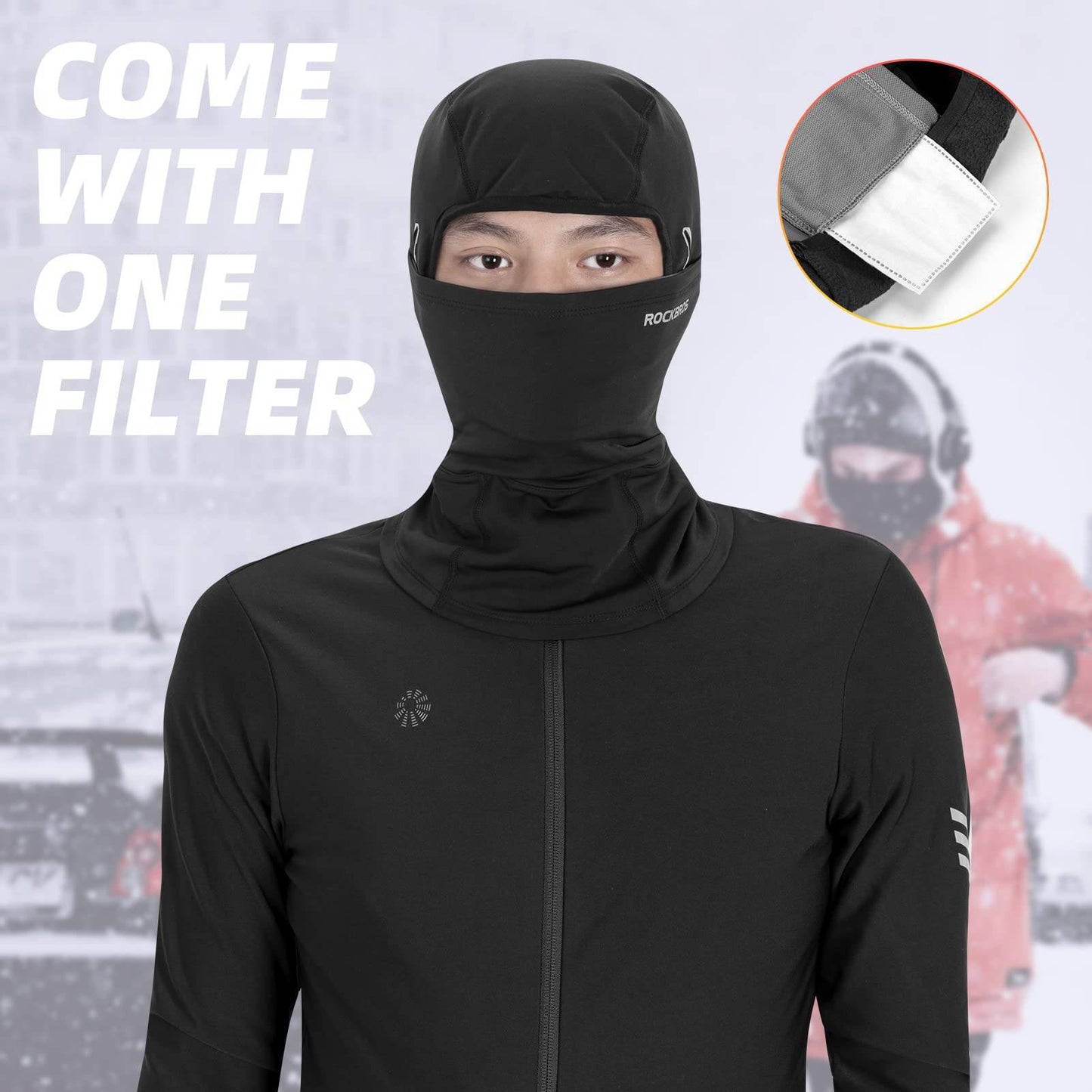 ROCKBROS Winter Balaclava Men's Windproof Storm Mask Outdoor Sports