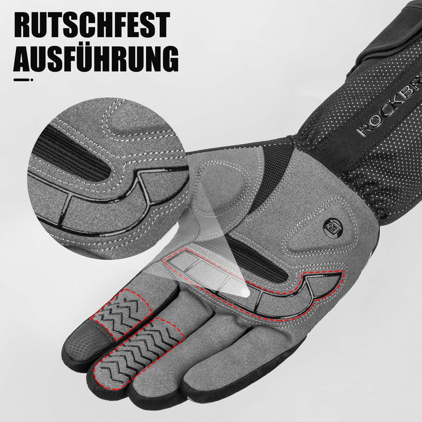 ROCKBROS Winter Beheizte Fahrradhandschuhe Wiederaufladbare Handschuhe M-XL