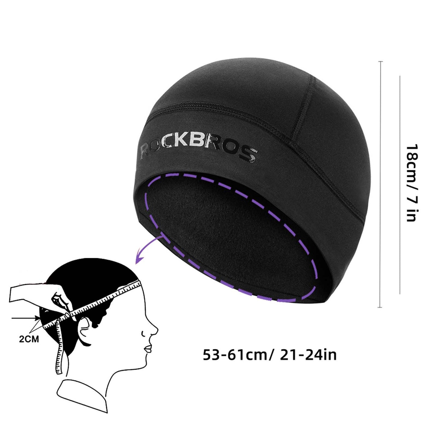 ROCKBROS Winter Fahrrad Mütze Helm Unterziehmütz Unisex