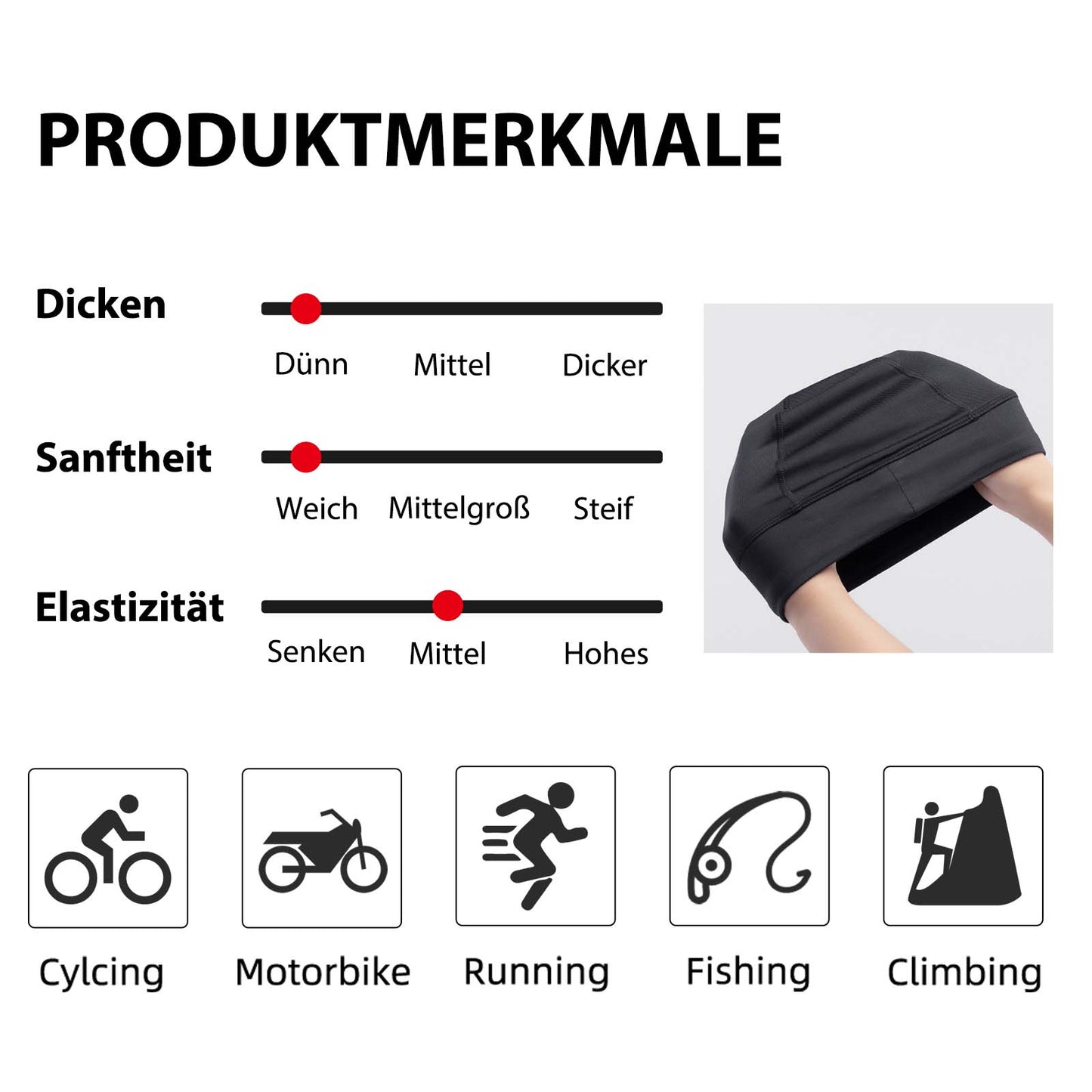ROCKBROS Winter Fahrrad Mütze Helm Unterziehmütz Unisex