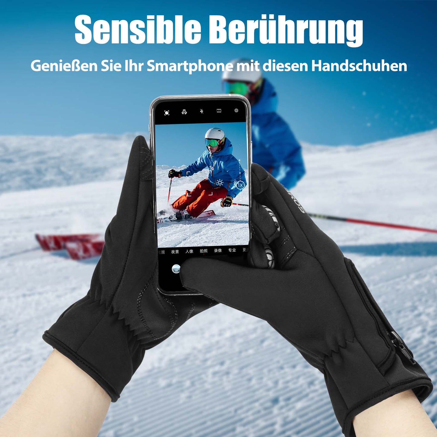 ROCKBROS Winter Fahrradhandschuhe Warm für Fahrrad Laufen Fitness Unisex