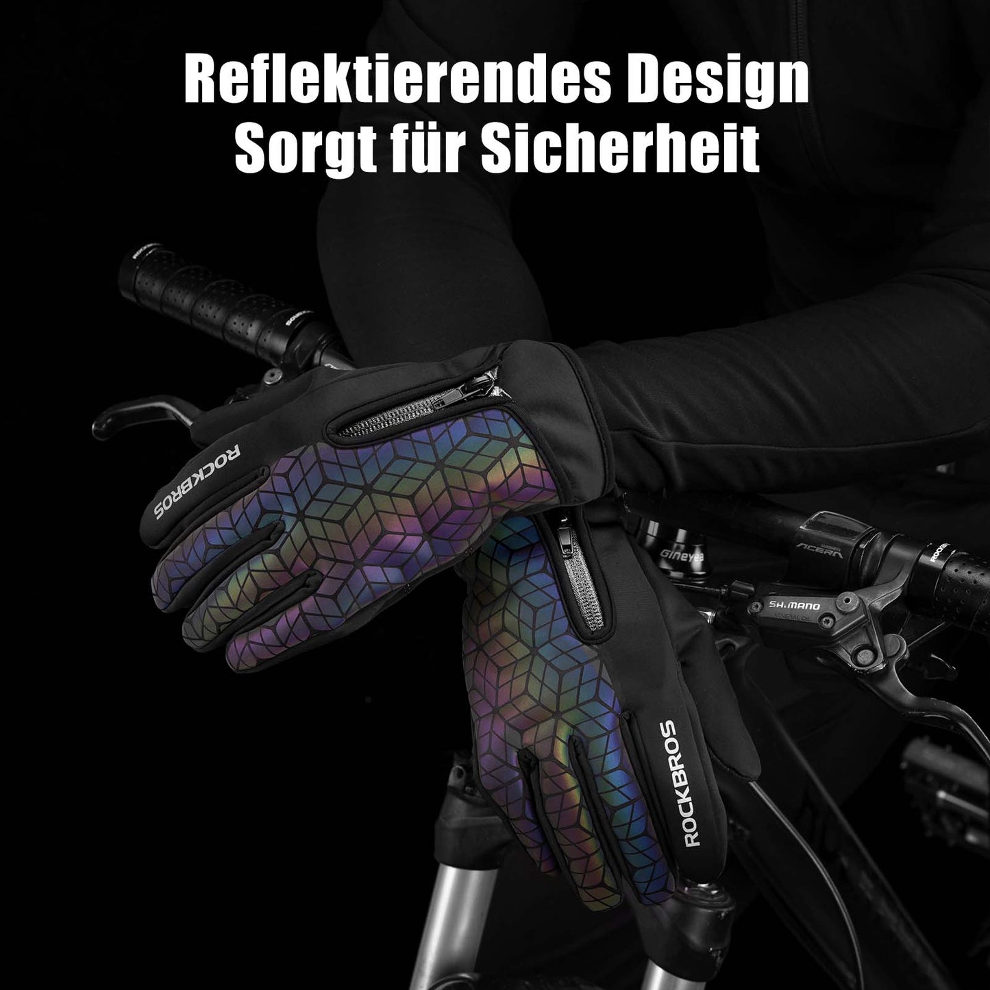 ROCKBROS Winter Fahrradhandschuhe Warm für Fahrrad Laufen Fitness Unisex
