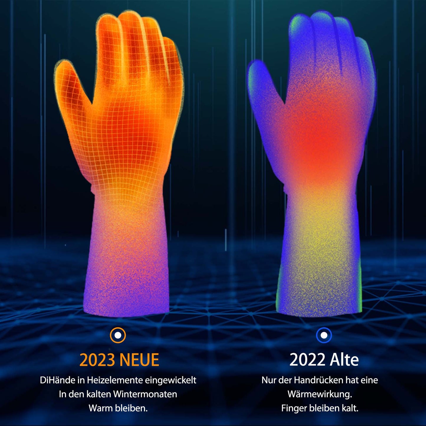 ROCKBROS Winter Gloves Heated Cycling Gloves with Battery M-XL