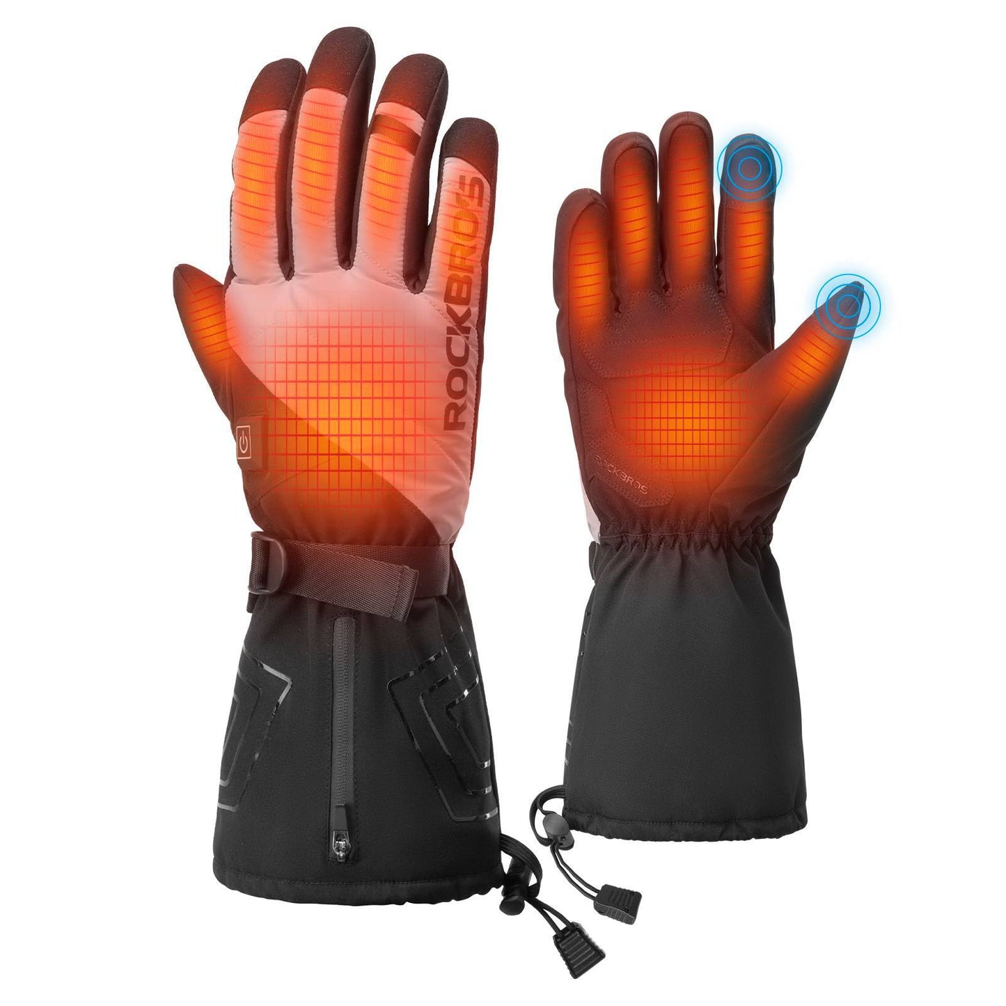 ROCKBROS Winter Gloves Heated Cycling Gloves with Battery M-XL