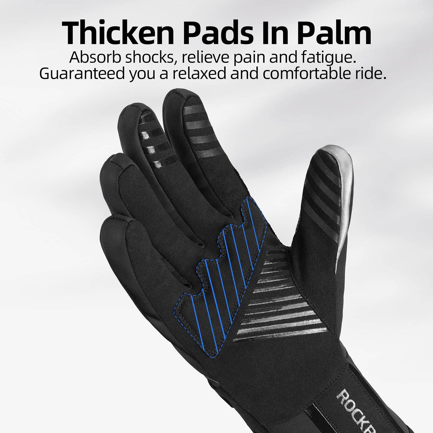 ROCKBROS vetrarskíðahanskar með snertiskjá, vindheldir, unisex 