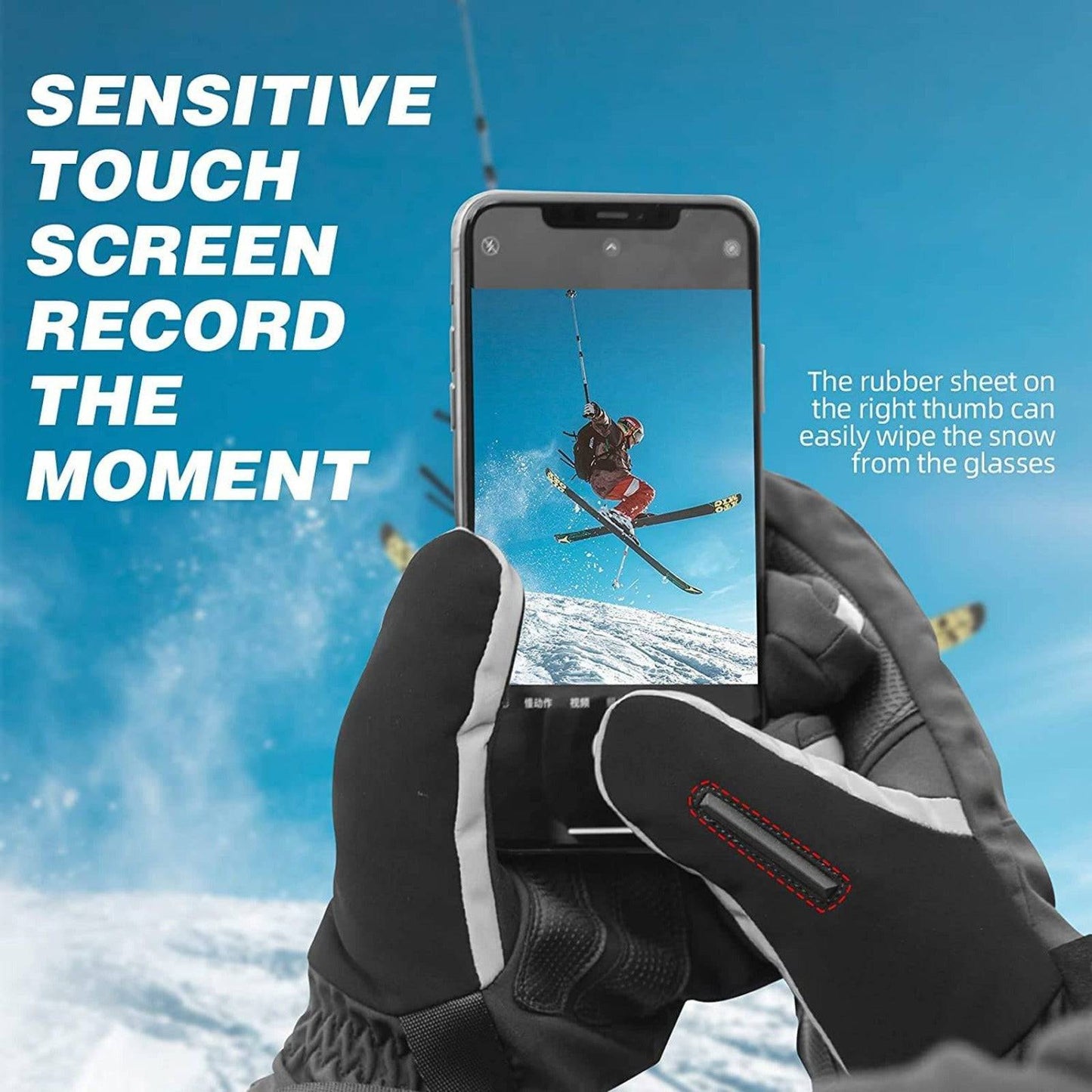 ROCKBROS Winter Gloves Cycling Gloves Men's Windproof M-2XL 