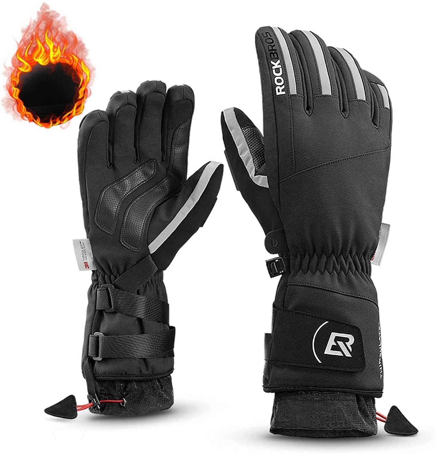 ROCKBROS Winter Gloves Cycling Gloves Men's Windproof M-2XL 
