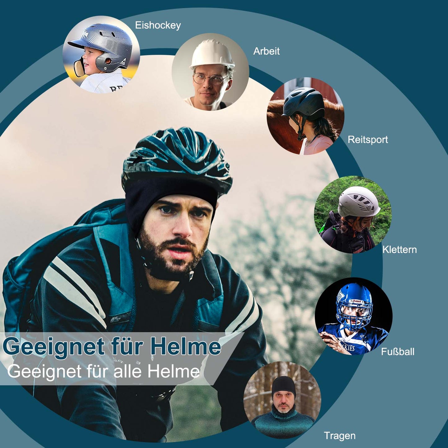 ROCKBROS Winter Hat Warm Knit Hat for Cycling &amp; Skiing Black