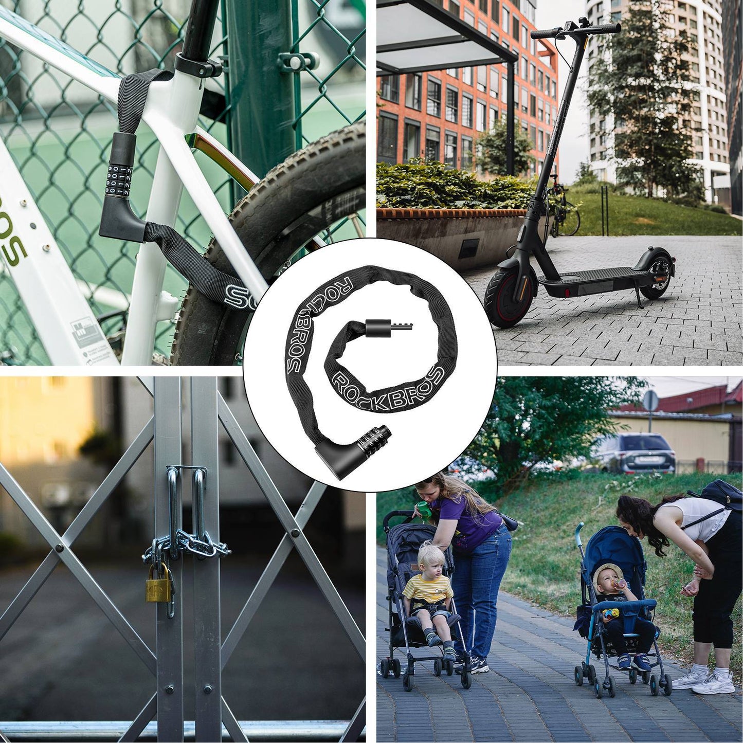 ROCKBROS samsetningarlás með 4 stafa kóða, 96 cm langur