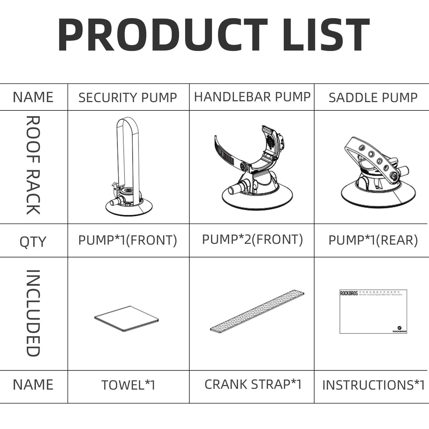 ROCKBRSO Portable Bike Rack for Cars, Roof Rack, Easy to Install