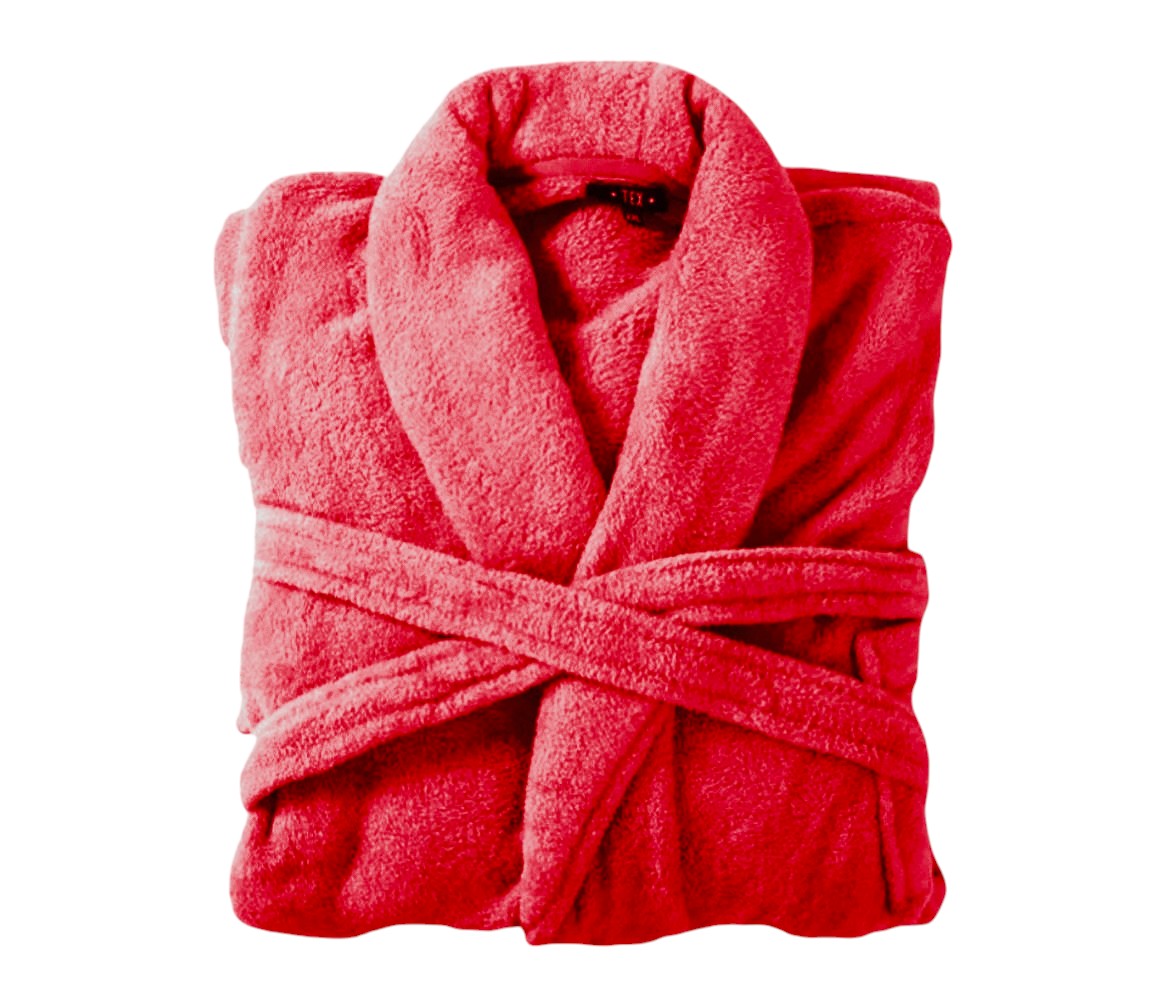 Bademantel flauschig » Saunamantel in Teddy-Plüsch Qualität » leichter/dünner Morgenmantel 100 cm lang » unisex