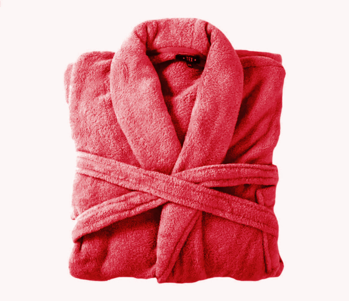 Bademantel flauschig » Saunamantel in Teddy-Plüsch Qualität » leichter/dünner Morgenmantel 100 cm lang » unisex