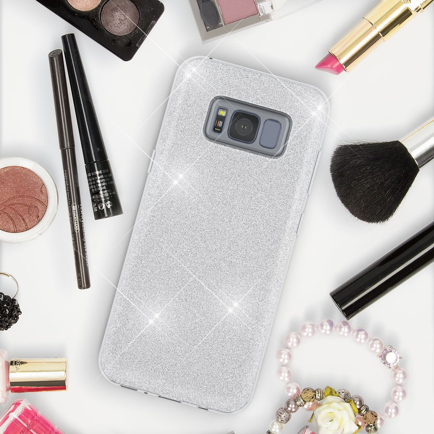 Samsung Galaxy S8 Hülle Handyhülle von NALIA, Glitzer Slim Case Cover Schutzhülle