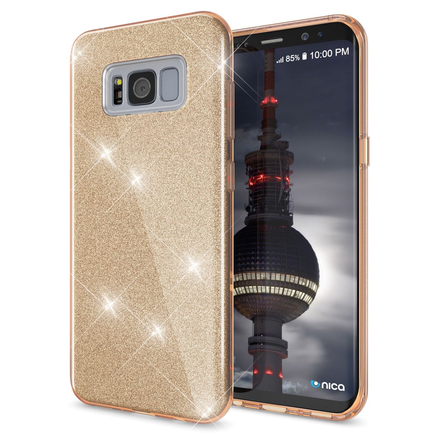 Samsung Galaxy S8 Hülle Handyhülle von NALIA, Glitzer Slim Case Cover Schutzhülle