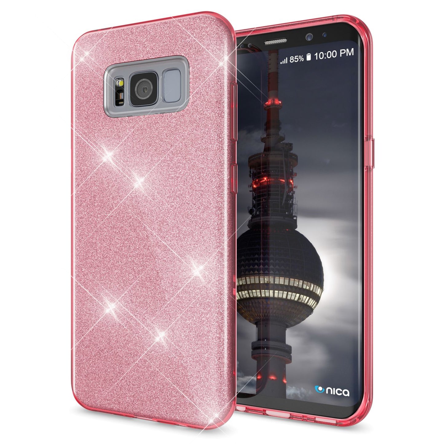 Samsung Galaxy S8 Hülle Handyhülle von NALIA, Glitzer Slim Case Cover Schutzhülle