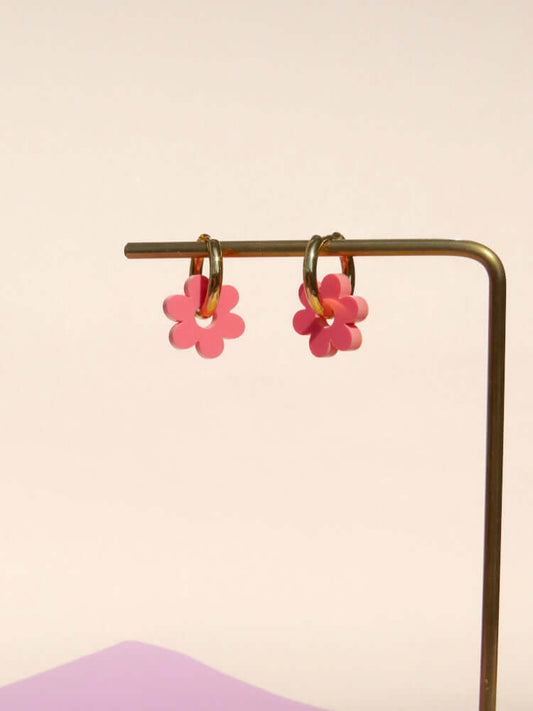 Salmon Flower Edelstahl Hoops