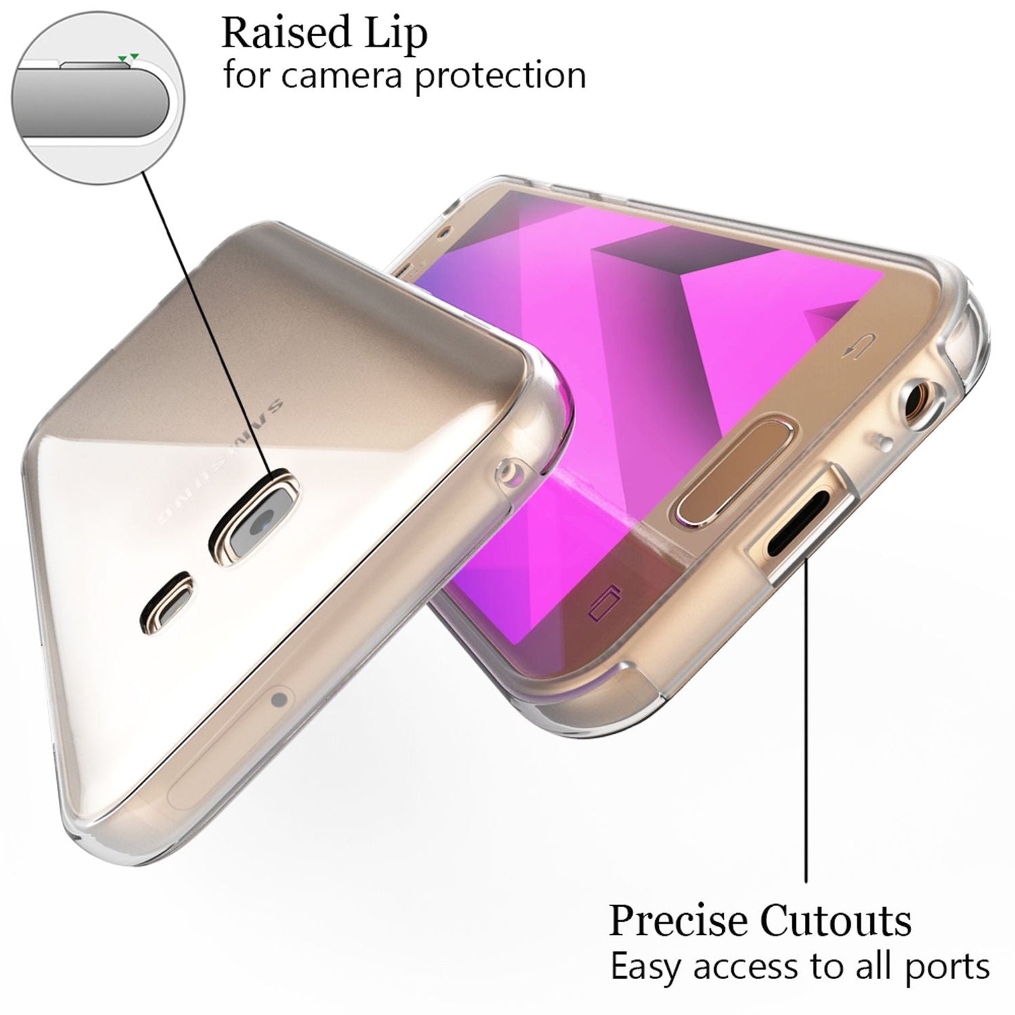 NALIA 360 Grad Handy Hülle für Samsung Galaxy A5 2017, Full Cover Case Bumper