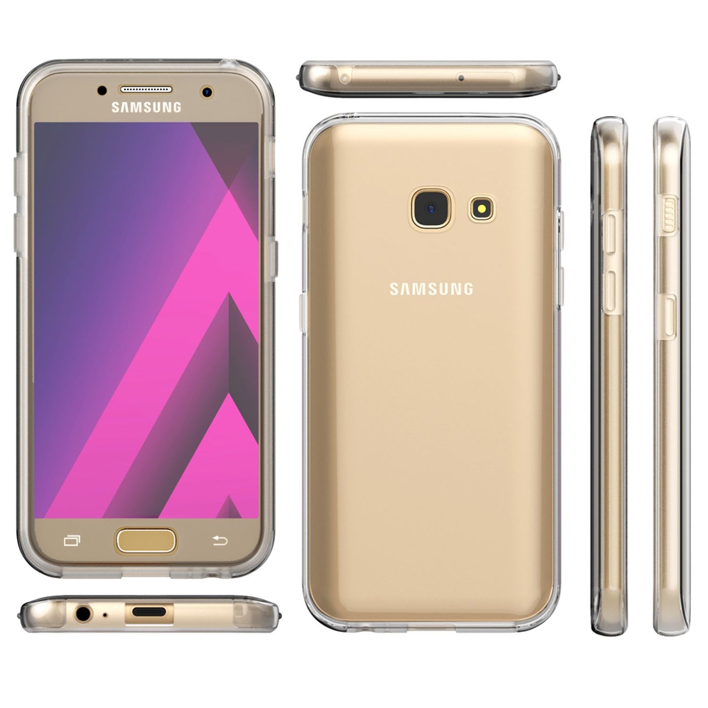 NALIA 360 Grad Handy Hülle für Samsung Galaxy A5 2017, Full Cover Case Bumper