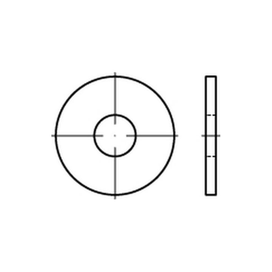 DIN-þvottavél af B-flokki, 9021 stáli, björt áferð, 3,2x9x0,8 mm