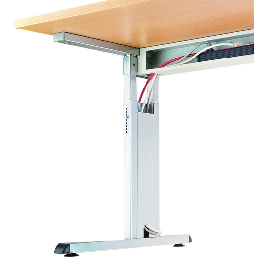 Hammerbacher hæðarstillanlegt skrifborð Vos08/E/W eik hvít 80x80x65 cm í B-flokki