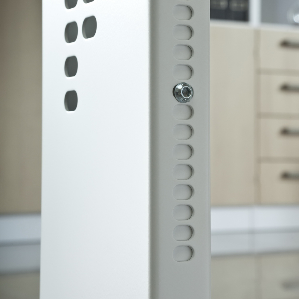 Hammerbacher hæðarstillanlegt skrifborð Vos08/E/W eik hvít 80x80x65 cm í B-flokki