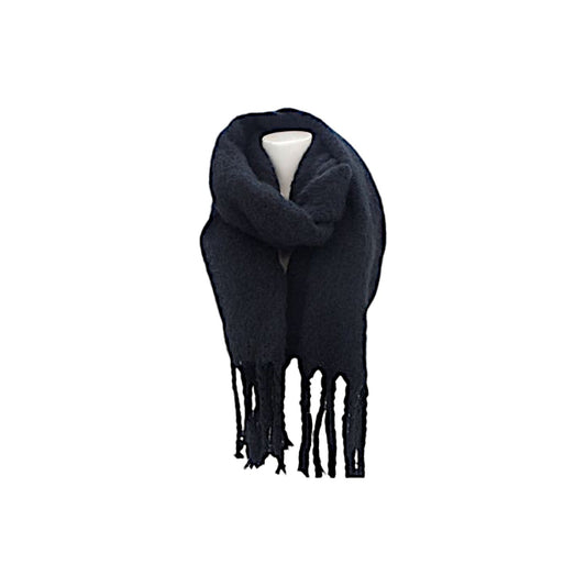 Winter Damen Schal » Winterschal Dread Style einfarbig » Fransenschal 180 x 50 cm » warmer Damenschal mit dicken Fransen » Hohes Volumen