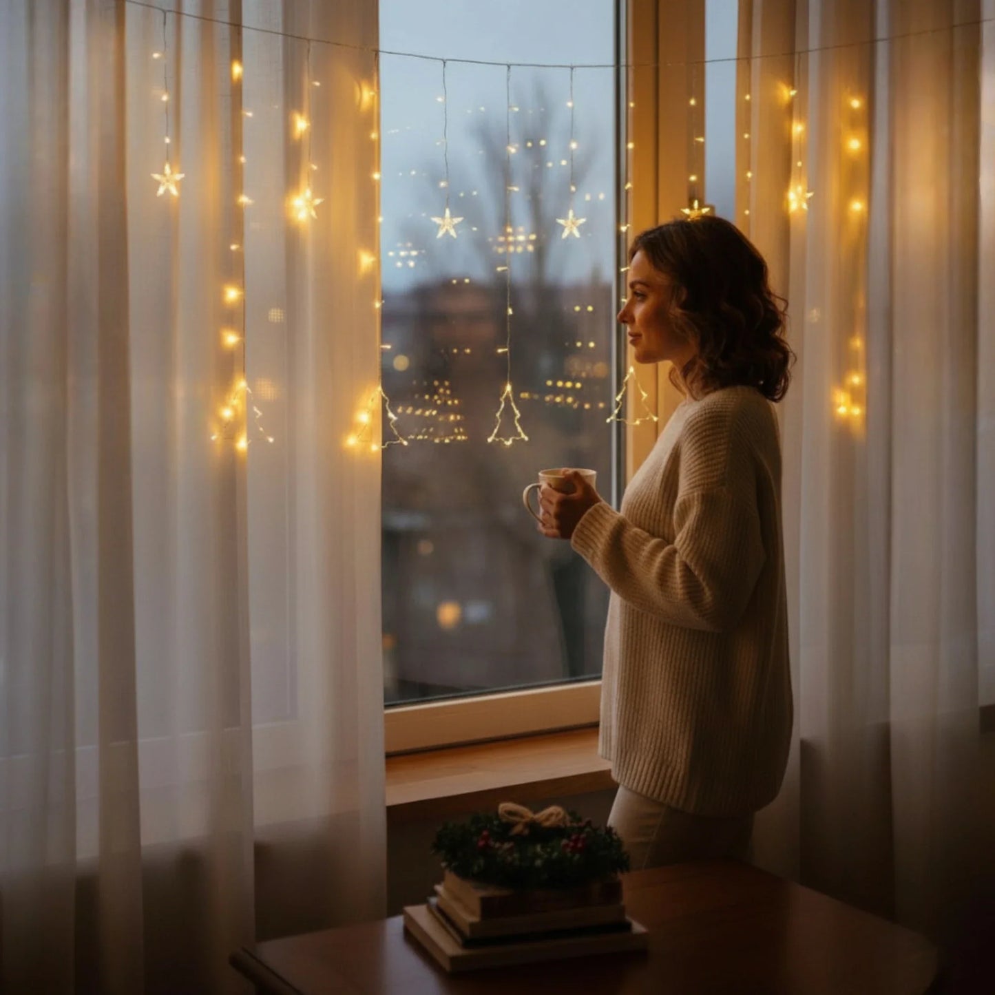 Lichterkette Weihnachtsdeko Tannenbaum Stern 138 LED Innen Außen Sternenvorhang